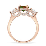 Three Stone Round Pear Teardrop Cubic Zirconia Trilogy Engagement Ring 925 Sterling Silver