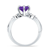 Round Beaded Marquise Vintage Style Cubic Zirconia Engagement Ring 925 Sterling Silver