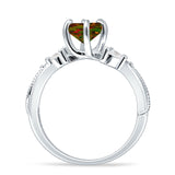 Round Beaded Marquise Vintage Style Cubic Zirconia Engagement Ring 925 Sterling Silver