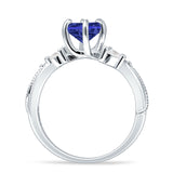 Round Beaded Marquise Vintage Style Cubic Zirconia Engagement Ring 925 Sterling Silver