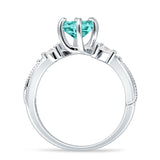 Round Beaded Marquise Vintage Style Cubic Zirconia Engagement Ring 925 Sterling Silver
