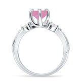 Round Beaded Marquise Vintage Style Cubic Zirconia Engagement Ring 925 Sterling Silver