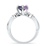 Round Beaded Marquise Vintage Style Cubic Zirconia Engagement Ring 925 Sterling Silver