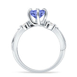 Round Beaded Marquise Vintage Style Cubic Zirconia Engagement Ring 925 Sterling Silver
