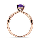 Solitaire Round Split Shank Ring Cubic Zirconia 925 Sterling Silver