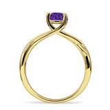 Solitaire Round Split Shank Ring Cubic Zirconia 925 Sterling Silver