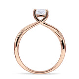 Solitaire Round Split Shank Ring Cubic Zirconia 925 Sterling Silver