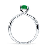 Solitaire Round Split Shank Ring Cubic Zirconia 925 Sterling Silver