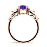 Vintage Style Round Three Stone Ring Cubic Zirconia 925 Sterling Silver