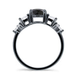 Vintage Style Round Three Stone Ring Cubic Zirconia 925 Sterling Silver