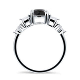 Vintage Style Round Three Stone Ring Cubic Zirconia 925 Sterling Silver