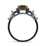 Vintage Style Round Three Stone Ring Cubic Zirconia 925 Sterling Silver