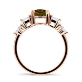 Vintage Style Round Three Stone Ring Cubic Zirconia 925 Sterling Silver