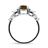 Vintage Style Round Three Stone Ring Cubic Zirconia 925 Sterling Silver