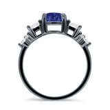 Vintage Style Round Three Stone Ring Cubic Zirconia 925 Sterling Silver
