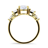 Vintage Style Round Three Stone Ring Cubic Zirconia 925 Sterling Silver