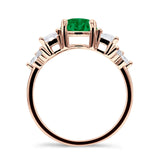 Vintage Style Round Three Stone Ring Cubic Zirconia 925 Sterling Silver