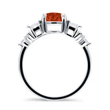 Vintage Style Round Three Stone Ring Cubic Zirconia 925 Sterling Silver