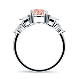 Vintage Style Round Three Stone Ring Cubic Zirconia 925 Sterling Silver