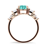 Vintage Style Round Three Stone Ring Cubic Zirconia 925 Sterling Silver