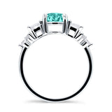 Vintage Style Round Three Stone Ring Cubic Zirconia 925 Sterling Silver