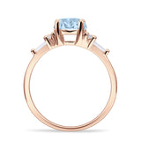 Round Vintage Style Ring Baguette Cubic Zirconia 925 Sterling Silver