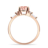 Round Vintage Style Ring Baguette Cubic Zirconia 925 Sterling Silver