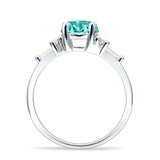 Round Vintage Style Ring Baguette Cubic Zirconia 925 Sterling Silver