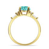 Round Vintage Style Ring Baguette Cubic Zirconia 925 Sterling Silver