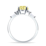 Round Vintage Style Ring Baguette Cubic Zirconia 925 Sterling Silver
