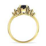 Round Graduating Baguette Cubic Zirconia Ring 925 Sterling Silver