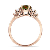 Round Graduating Baguette Cubic Zirconia Ring 925 Sterling Silver