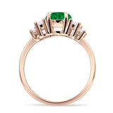 Round Graduating Baguette Cubic Zirconia Ring 925 Sterling Silver
