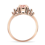 Round Graduating Baguette Cubic Zirconia Ring 925 Sterling Silver