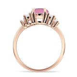 Round Graduating Baguette Cubic Zirconia Ring 925 Sterling Silver
