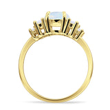 Round Graduating Baguette Cubic Zirconia Ring 925 Sterling Silver