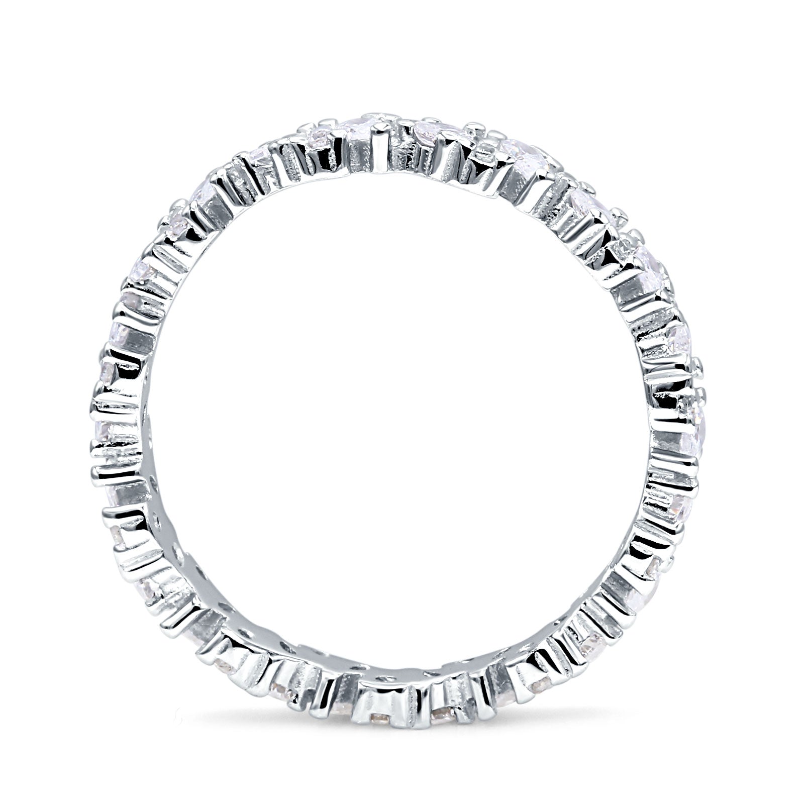 Teardrop Pear Shaped Ring Full Eternity Cubic Zirconia 925 Sterling Silver