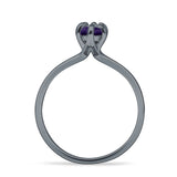 Marquise Solitaire Engagement Ring 5X10 Natural Amethyst 925 Sterling Silver