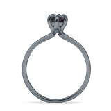 Marquise Solitaire Engagement Ring 7X14 Natural Black Onyx 925 Sterling Silver