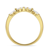 Chevron Ring Curve Crown Stacking Band Oval Cubic Zirconia 925 Sterling Silver