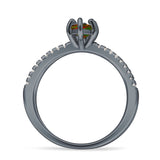 Marquise Split Shank X Ring Cubic Zirconia 925 Sterling Silver