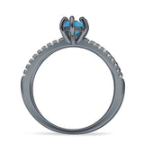 Marquise Split Shank X Ring Cubic Zirconia 925 Sterling Silver