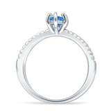 Marquise Split Shank X Ring Cubic Zirconia 925 Sterling Silver