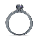 Marquise Split Shank X Ring Cubic Zirconia 925 Sterling Silver