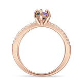 Marquise Split Shank X Ring Cubic Zirconia 925 Sterling Silver