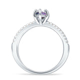 Marquise Split Shank X Ring Cubic Zirconia 925 Sterling Silver