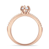 Marquise Split Shank X Ring Cubic Zirconia 925 Sterling Silver