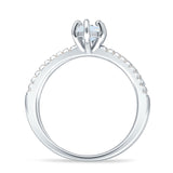 Marquise Split Shank X Ring Cubic Zirconia 925 Sterling Silver