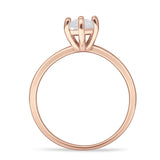 6 Claw Elongated Hexagon Ring Cubic Zirconia 925 Sterling Silver