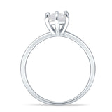 6 Claw Elongated Hexagon Ring Cubic Zirconia 925 Sterling Silver